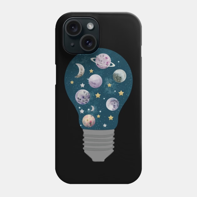 Galaxy Light Bulb Phone Case by Lizzamour