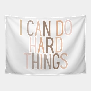 I Can Do Hard Things - Beige Quotes Aesthetic Tapestry