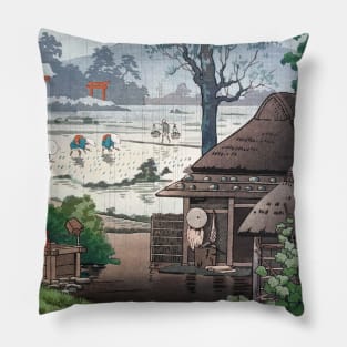 Rice Planting by Tsuchiya Koitsu Pillow