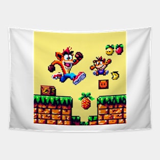 8Bit Crash Bandicoot Platform Tapestry