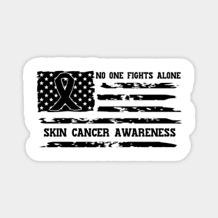 No One Fights Alone Skin Cancer Awareness Magnet