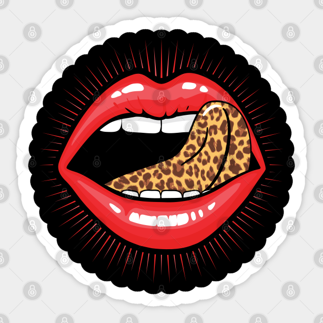 red lips leopard tongue