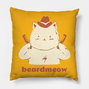 meow beard cat Pillow