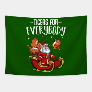 Tigers For Everybody - Funny Christmas Tiger Santa Claus Tapestry