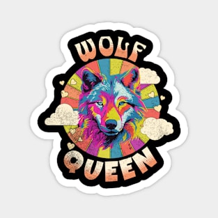 Wolf Queen Wolf retro neon print Magnet
