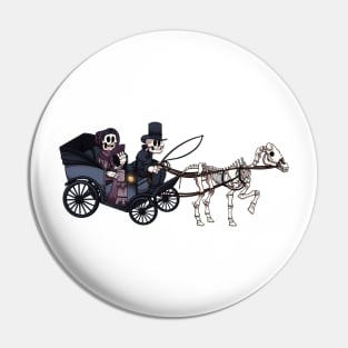 Skeleton Horse And Carriage Pin