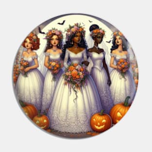 Halloween Bride and Bridesmaids Pin