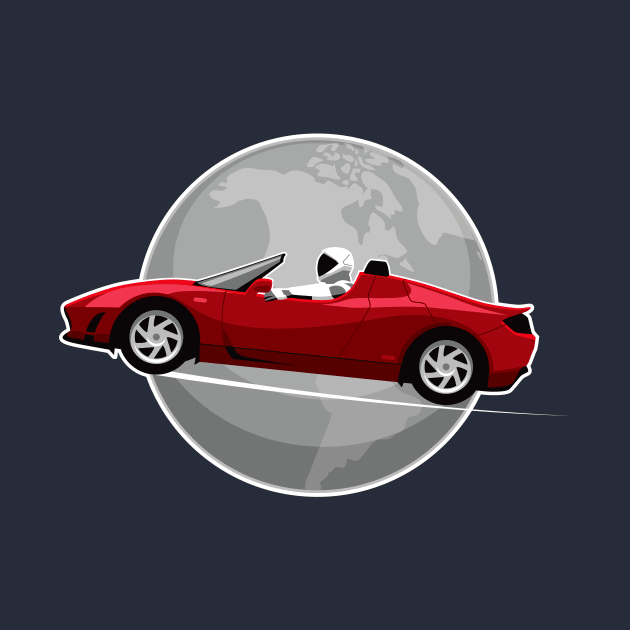 Tesla roadster Earth by goldengallery