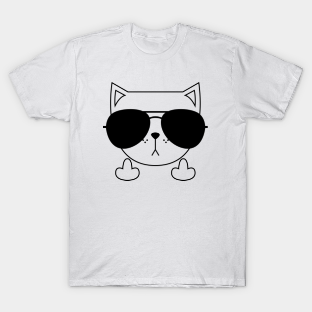 Cat Middle Finge IDGAF Sunglasses Kitten Party - Cat Middle Finger - T ...