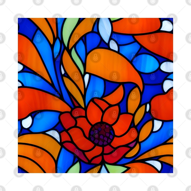 Vibrant Rose Flower Abstract Art - Stained Glass by Artilize
