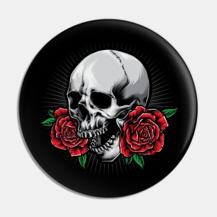 skull and roses Pin