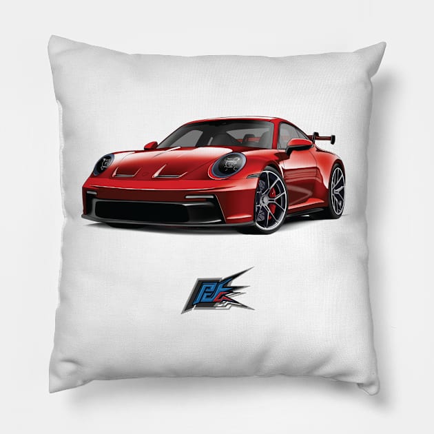 porsche 992 gt3 Pillow by naquash