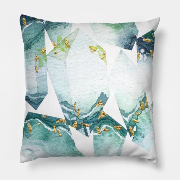 【ore】Fluorite Crystals-green Pillow by princeliaw