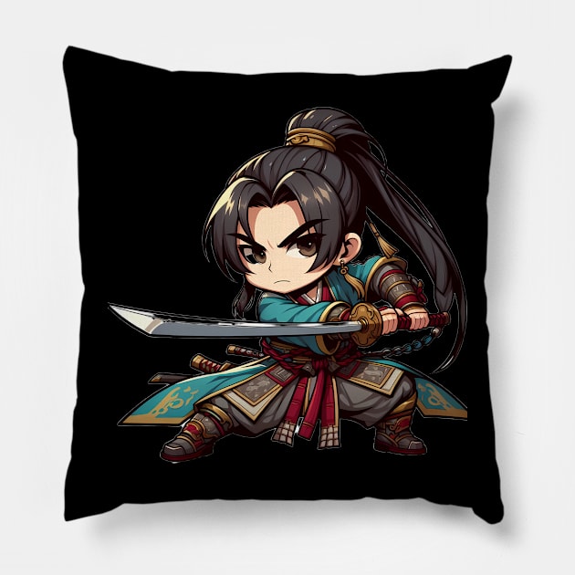 Chibi dinasty warior samurai Pillow by Mechanime World