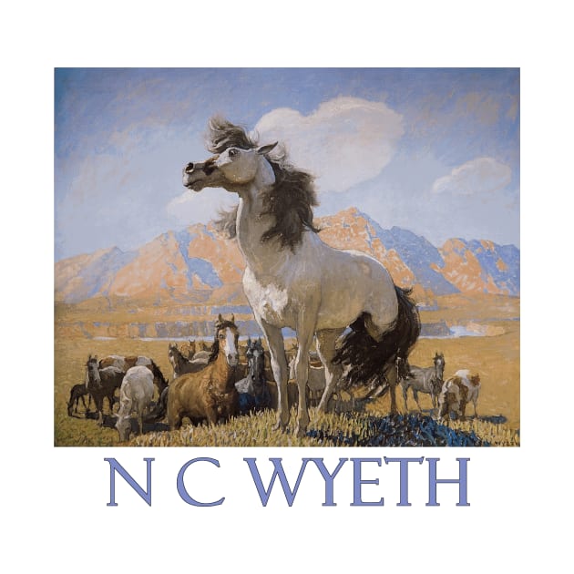 Smoky Face (Wild Mustang) - Painting by N.C. Wyeth by Naves