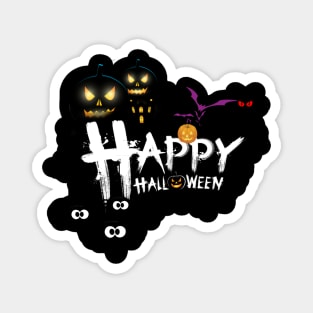 Spooktacular Monochrome: Haunted Halloween Delight Tee Magnet