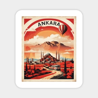 Ankara Turkey Vintage Retro Travel Tourism Magnet