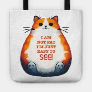 Funny Cat T-Shirt - I’m Not Fat I’m Just Easy To See Tote