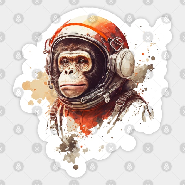 monkey astronaut sticker