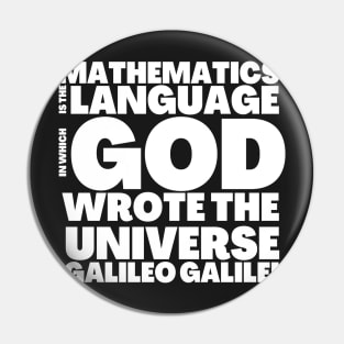 Mathematician Gift God Wrote Universe with Language Mathematics Pin