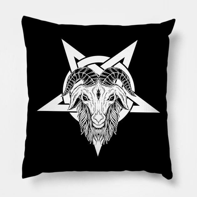 pentagram baphomet Pillow by sirazgar