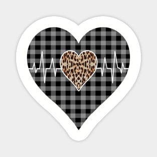 Women’s Striped Plaid Printed Heart Valentine's Day Magnet