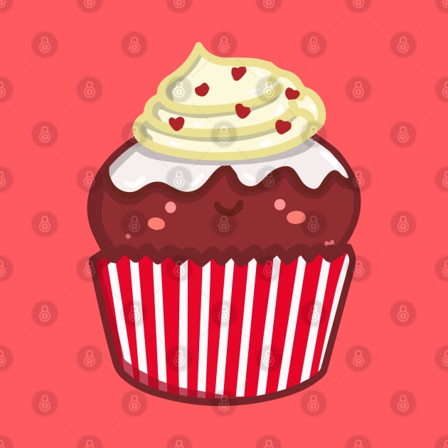 Red velvet cupcake doodle design by Marie.c.doodles