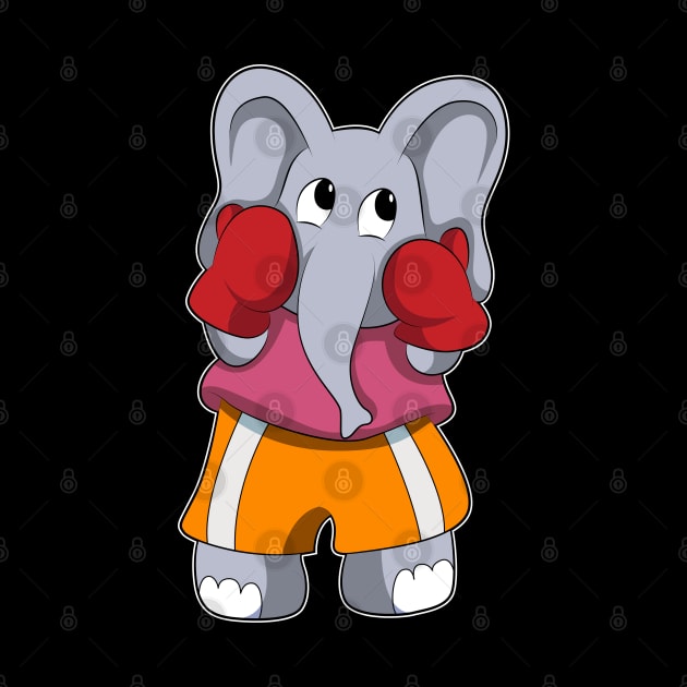 Elephant as Boxer with Boxing gloves by Markus Schnabel