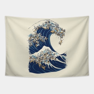 The Great wave of Cat Tapestry