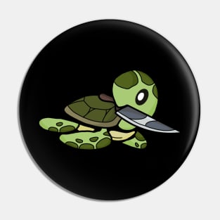 Sea turtle with knife! Pin