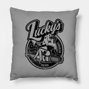 Luckys Vintage Auto Distressed Pillow