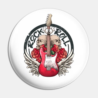 Lets Rock Rock&Roll Skeleton Hand Vintage Retro Rock Concert Pin