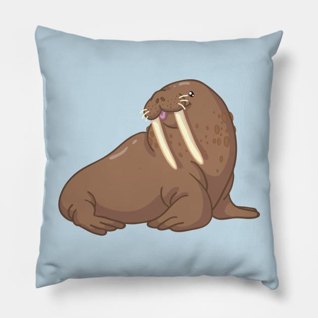 Walrus Pillow by bytesizetreasure