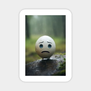 Sad emoticon in the woods Magnet