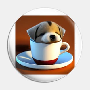 Puppuccino Coffee And Cute Puppy Dog Pin