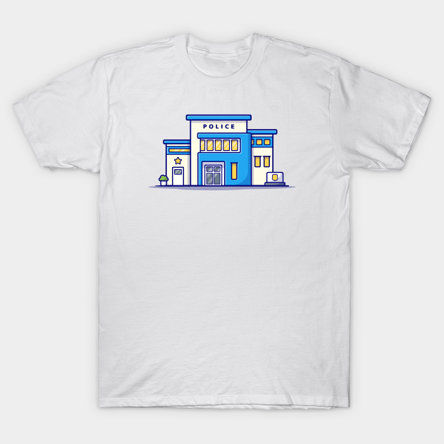 Police Office Cartoon - Police Station - T-Shirt | TeePublic Police Office Cartoon - Police Station - T-Shirt | TeePublic