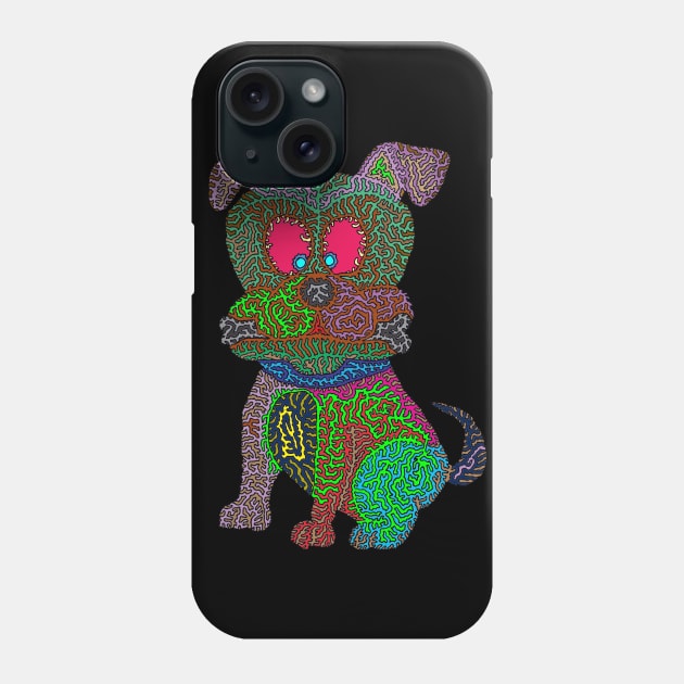 Psychedelic Puppy Phone Case by NightserFineArts
