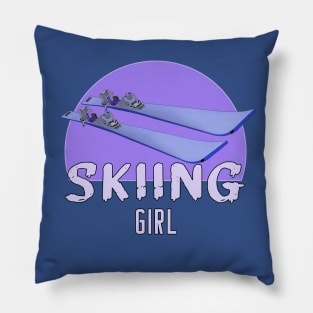 Skiing Girl Pillow