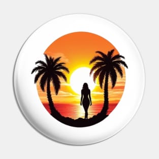 girl with sun, beach and sand Pin