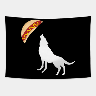 Hot Dog howling Tapestry