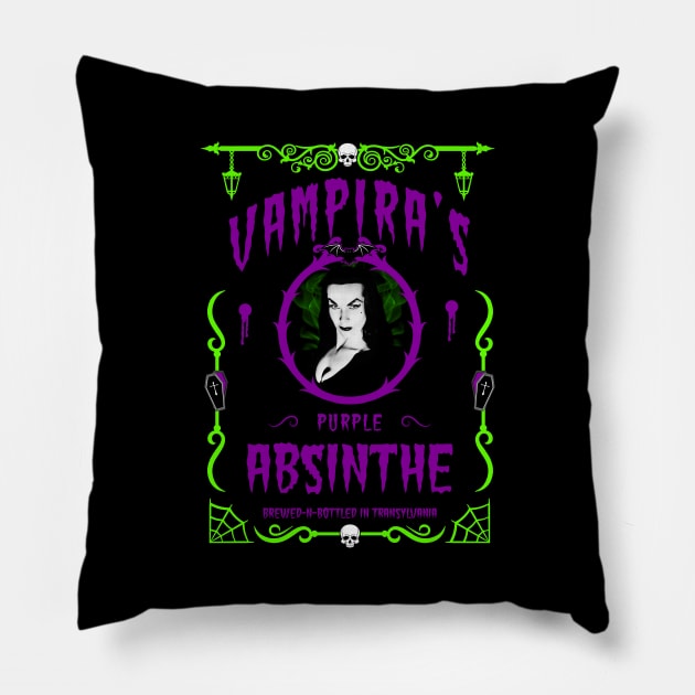 ABSINTHE MONSTERS 4 (VAMPIRA) Pillow by GardenOfNightmares