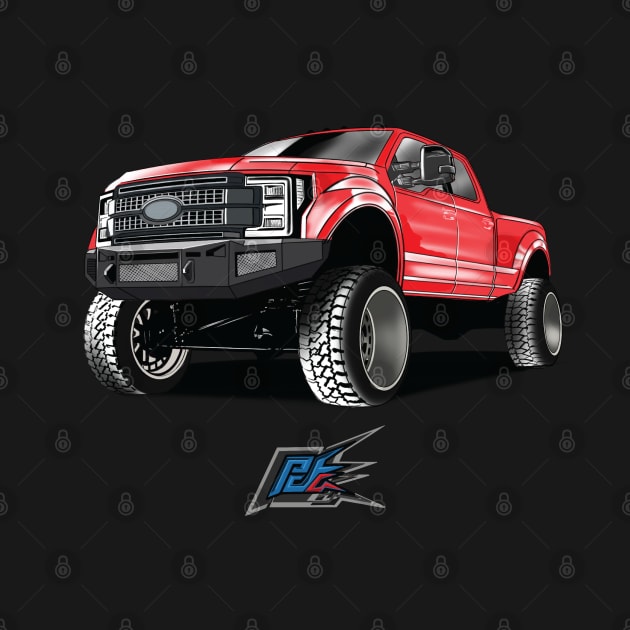 ford f250 hd truck red by naquash