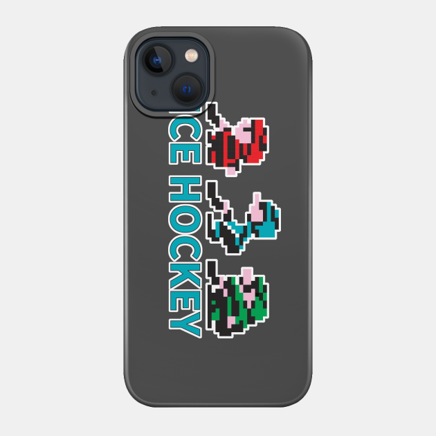 8-bit Ice Hockey Guys for Dark T-Shirts - Nintendo - Phone Case