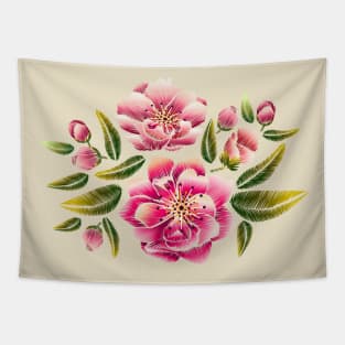 embroidery cherry blossom flower Tapestry