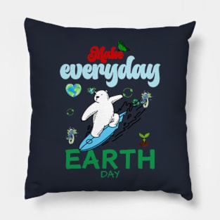 happy funny  earth day 2024 gift april 22 Cute Teacher  Lover Rainbow Pillow