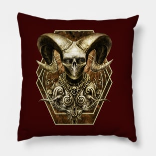 ORNAMENTAL SKULL HORN EVIL Pillow