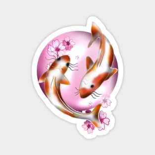 koi carp with pink sakura Magnet