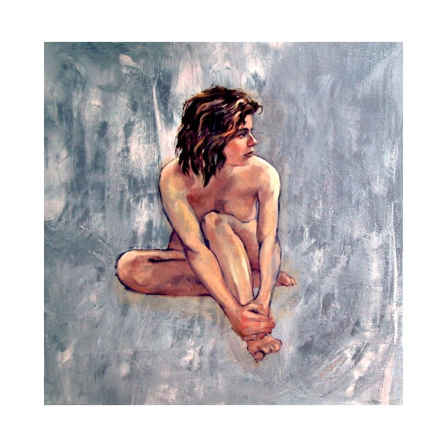 'Lucy' ~ Female nude, oil painting on canvas by rozmcq