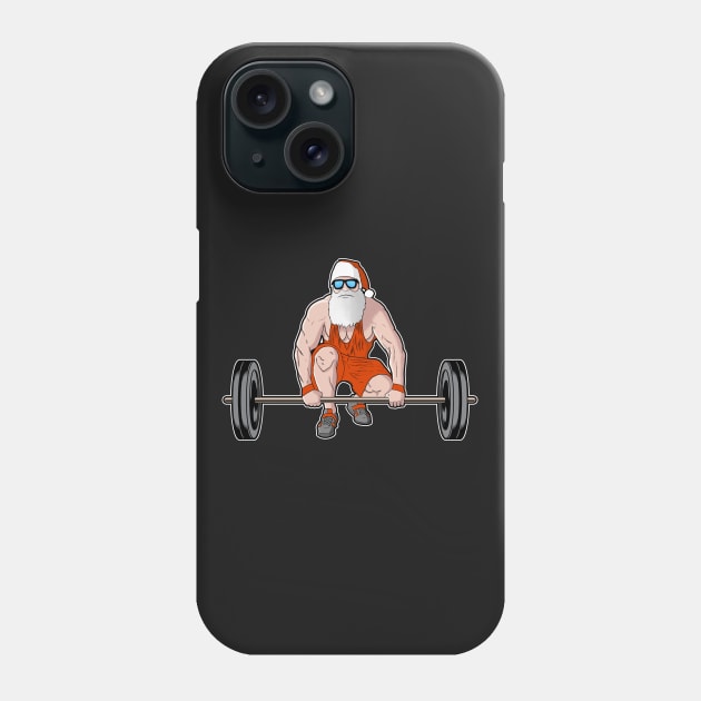 Christmas Santa Gains Gym Funny Workout product Phone Case by theodoros20