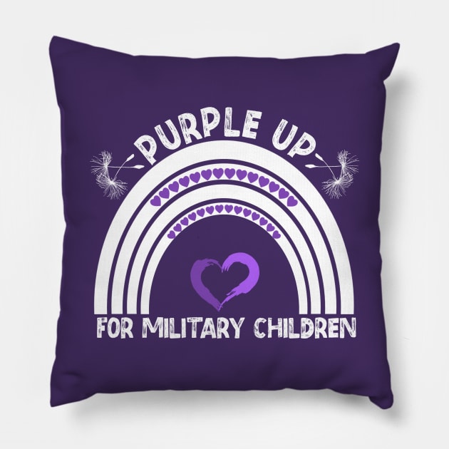 Purple Up For Military Kids - Month of the Military Child 2023 Pillow by PraiseArts 